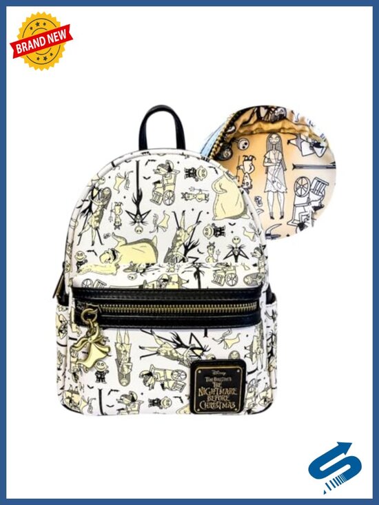 Disney Nightmare Before Christmas Glow-In-The-Dark Mini Backpack Faux Leather main image 6